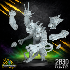 Chaos Troll with No Horn and Ball variation, high-detail resin fantasy football miniature by BruteFun Miniatures, printed by 2B3D.