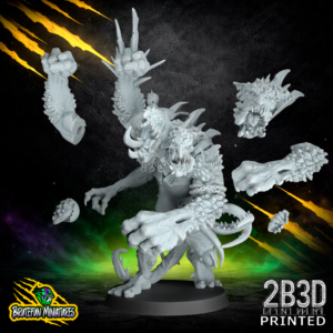 Chaos Troll No Horn and No Ball variation, 32mm resin wargaming miniature by BruteFun Miniatures and 2B3D.