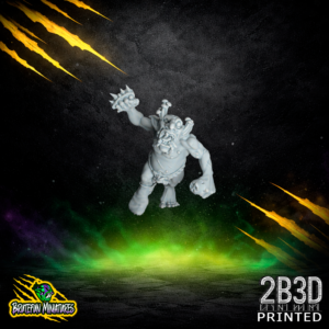 The unhooded variant of the Fungitz Mad Addict resin miniature, showing a bald head with sprouting mushrooms and an aggressive facial expression.