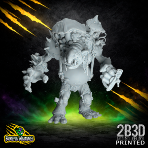 A large 32mm scale high-detail resin Fungitz Troll miniature for fantasy football, featuring fungal growths and heavy armor, sculpted by BruteFun Miniatures and printed by 2B3D.