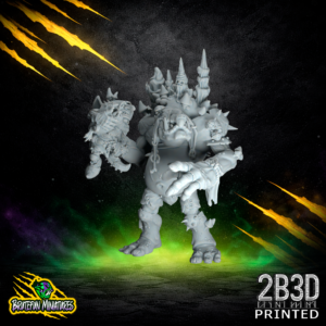 A massive 32mm scale high-detail resin Fungitz Troll 02 miniature for fantasy football, featuring a dynamic leaning pose with fungal growths and optional armor, sculpted by BruteFun Miniatures and printed by 2B3D.