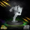A 32mm high-detail resin Ghoul miniature for fantasy football, featuring a sprinting pose and aggressive facial expression, sculpted by BruteFun Miniatures and printed by 2B3D.