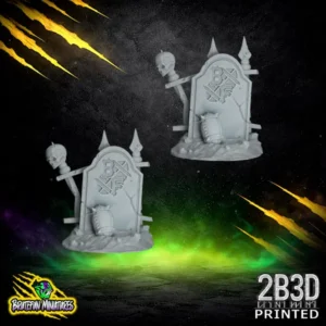 A 32mm high-detail resin game marker featuring a prominent stitched brain design in the center, sculpted by BruteFun Miniatures and printed by 2B3D.