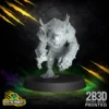 A 32mm high-detail resin Werewolf miniature for fantasy football, featuring a dynamic lunging pose with massive claws and shredded athletic gear, sculpted by BruteFun Miniatures and printed by 2B3D.