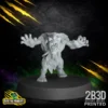 A 32mm scale resin miniature of Savage Orc Goblin 01 by BruteFun Miniatures, professionally printed by 2B3D. The small, muscular goblin is in a dynamic running pose with a primitive stone dagger and bone trophies.