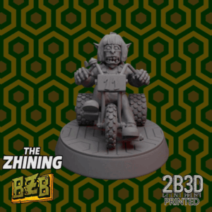 Animated 360° turntable view of Gobbo Danny on his tricycle miniature from The Zhining Collection.