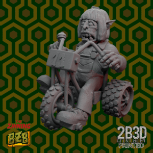 3D printed Danny Tricycle miniature without base for custom terrain setups.