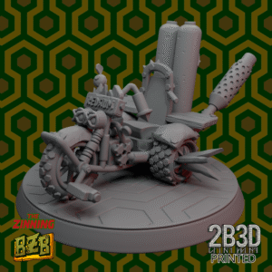 3D printed Trio Overlook miniature featuring trike only, mounted on scenic base.