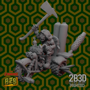 3D printed Trio Overlook miniature featuring Danny on trike, no base version.