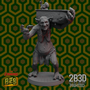 3D printed Troll Room 237 miniature with bathtub version, on scenic base.