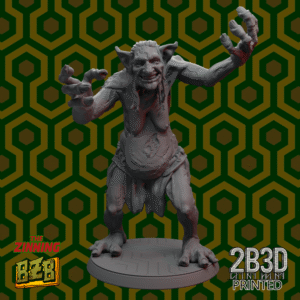 3D printed Troll Room 237 miniature alone on scenic base.