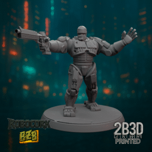 3D printed RobocOrk miniature on scenic base.