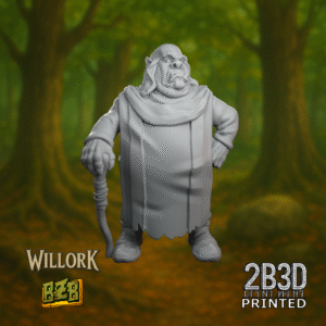 3D printed Buglekork miniature without base for custom setups.