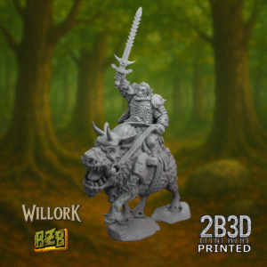 3D printed Kael on Boar miniature without base, cavalry version.