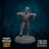Animated 360° turntable view of Da Mummork miniature, bandaged undead ork with ancient curses.