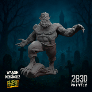 3D printed Wolfork miniature without base for custom displays.