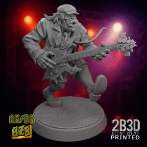 3D printed Anguz miniature mounted on scenic base.