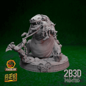 Animated 360° turntable view of the Fatta Squigoraptor miniature with goblin riders and orky details.