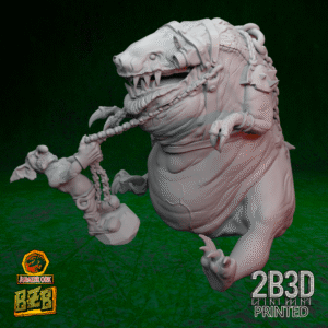 3D printed Fatta Squigoraptor miniature alone, no base or goblins.