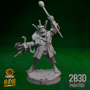 3D printed Hammork 40K miniature standing alone on scenic base.