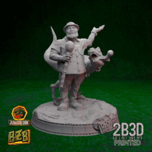 Animated 360° turntable view of the Hammork and the Dino miniature featuring the ork boss and baby raptor.