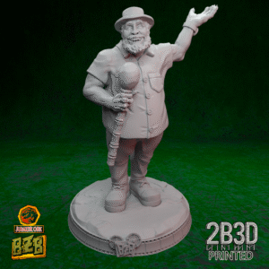 3D printed Hammork miniature standing alone on scenic base.