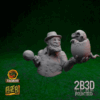 Animated 360° turntable view of the Hammork and da Dino bust, featuring the ork boss holding a baby raptor egg.