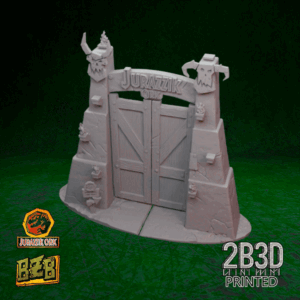 Animated 360° turntable view of the Jurazzik Ork Gates miniature terrain piece with massive doors.
