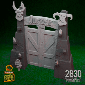 3D printed Jurazzik Ork Gates terrain piece, plain version, no base.