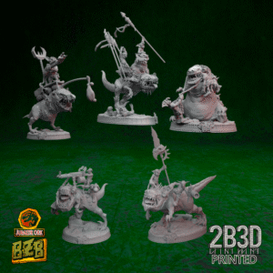 3D printed Squigoraptor bundle including all models with bases.