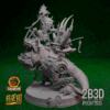 Animated 360° turntable view of the Squigosaurus 40K miniature with ork riders, goblins, and mechanical armor.