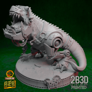 3D printed Squigosaurus 40K miniature alone on scenic base, without riders or throne.