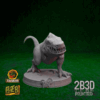 Animated 360° turntable view of the Squigosaurus Scene miniature featuring the massive Rex with open and closed head options.