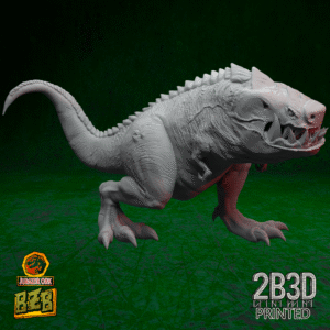 3D printed Squigosaurus Scene miniature with closed mouth, no base version.