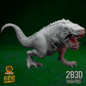 3D printed Squigosaurus Scene miniature with open mouth, no base version.