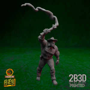 3D printed Torch Scene miniature without base, featuring the ork with torch for custom setups.