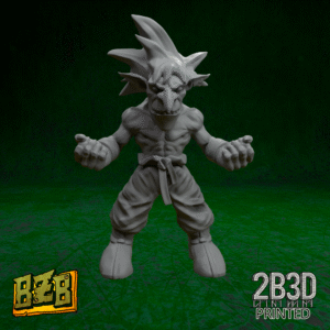 3D printed Gorku the Goblin miniature without base.