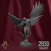 Animated turntable of Radian Ascended 3D printed miniature with wings, designed by Parasite Collectibles and printed by 2B3D Printed.