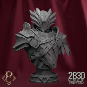3D render of Radian Ascended bust with display base, designed by Parasite Collectibles and printed by 2B3D Printed.