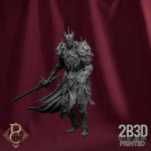 3D render of Vhalog Undying King without base, designed by Parasite Collectibles and printed by 2B3D Printed.