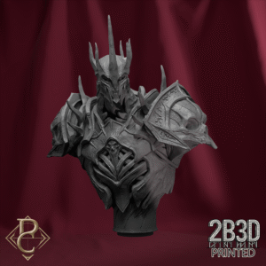 3D render of Vhalog Undying King bust without display base, designed by Parasite Collectibles and printed by 2B3D Printed.