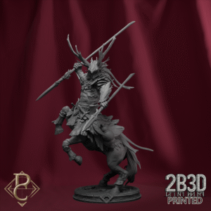 3D render of Ganarel miniature on a standard base, designed by Parasite Collectibles and printed by 2B3D Printed.