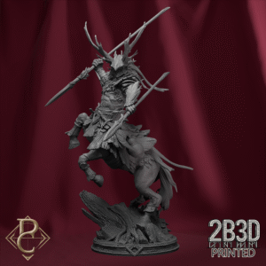 3D render of Ganarel miniature with scenic base, designed by Parasite Collectibles and printed by 2B3D Printed.