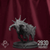 Animated 360° turntable of The Bull creature miniature, designed by Parasite Collectibles and printed by 2B3D Printed.