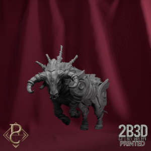 3D render of The Bull miniature without base, designed by Parasite Collectibles and printed by 2B3D Printed.