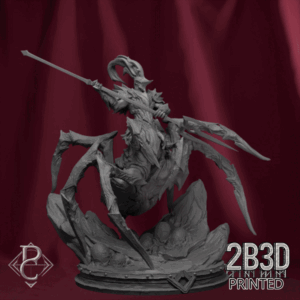 Animated 360° turntable of Riteris, Oathspear of Shadowhelm miniature, designed by Parasite Collectibles and printed by 2B3D Printed.