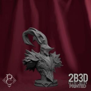 Animated 360° turntable of Riteris bust, designed by Parasite Collectibles and printed by 2B3D Printed.