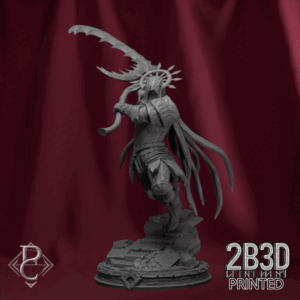 Animated 360° turntable of Morsven, Hunter of Undead miniature, designed by Parasite Collectibles and printed by 2B3D Printed.