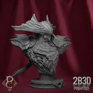 3D render of Conrad Skaliz bust variant one with base, designed by Parasite Collectibles and printed by 2B3D Printed.