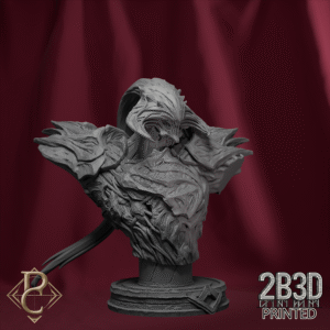 3D render of Conrad Skaliz bust variant two without base, designed by Parasite Collectibles and printed by 2B3D Printed.